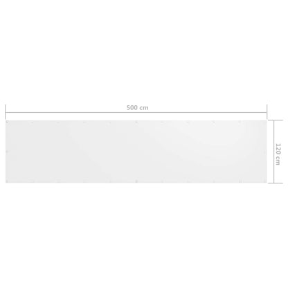 134898 vidaXL Balcony Screen White 120x500 cm Oxford Fabric