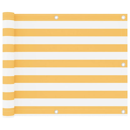 vidaXL Balcony Screen White and Yellow 75x300 cm Oxford Fabric