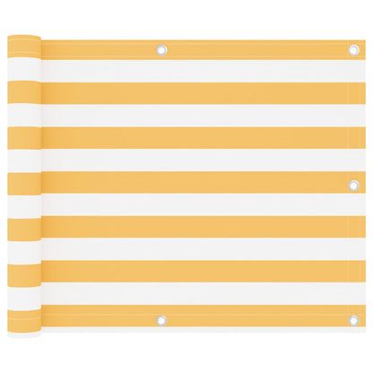 134901 vidaXL Balcony Screen White and Yellow 75x400 cm Oxford Fabric