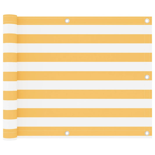 vidaXL Balcony Screen White and Yellow 75x500 cm Oxford Fabric