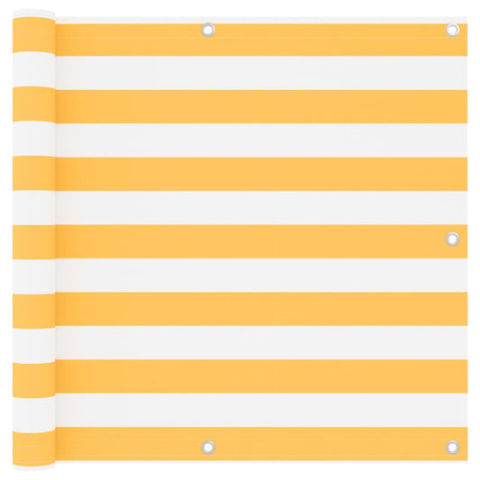 vidaXL Balcony Screen White and Yellow 90x300 cm Oxford Fabric
