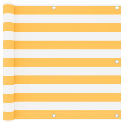134906 vidaXL Balcony Screen White and Yellow 90x500 cm Oxford Fabric