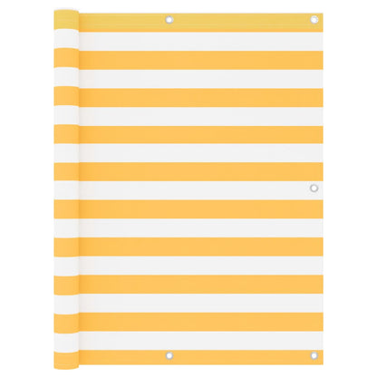 vidaXL Balcony Screen White and Yellow 120x300 cm Oxford Fabric