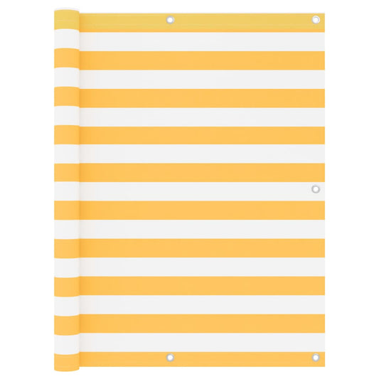 vidaXL Balcony Screen White and Yellow 120x300 cm Oxford Fabric
