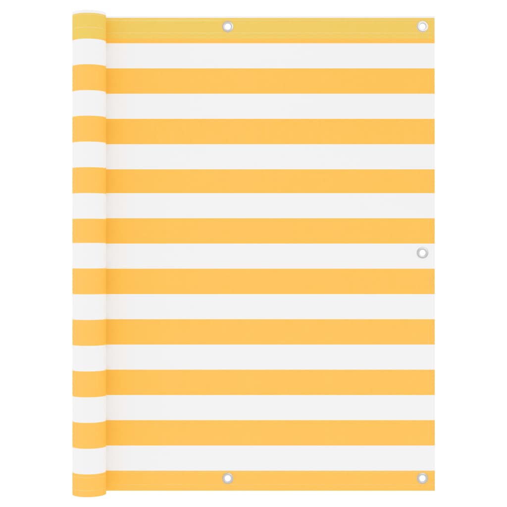 vidaXL Balcony Screen White and Yellow 120x400 cm Oxford Fabric