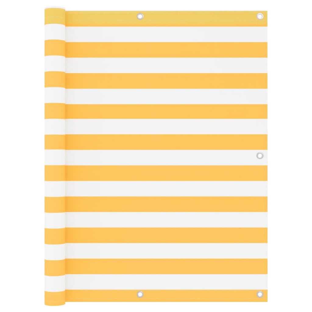 vidaXL Balcony Screen White and Yellow 120x500 cm Oxford Fabric