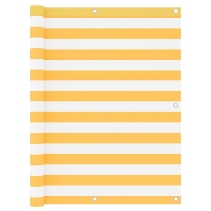 vidaXL Balcony Screen White and Yellow 120x500 cm Oxford Fabric