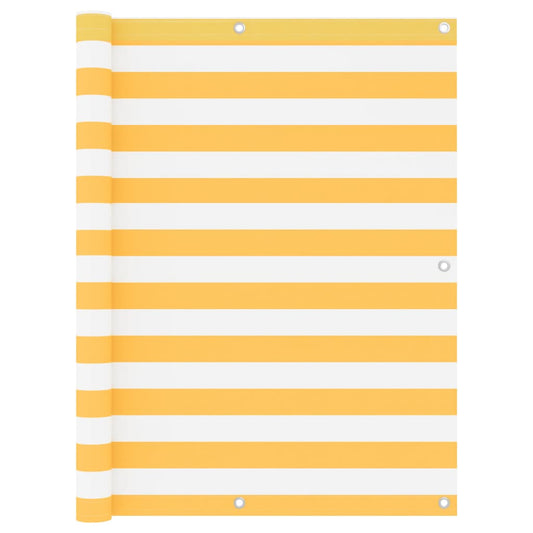 vidaXL Balcony Screen White and Yellow 120x500 cm Oxford Fabric