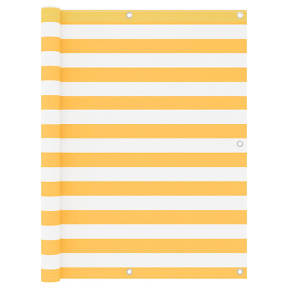 134911 vidaXL Balcony Screen White and Yellow 120x600 cm Oxford Fabric