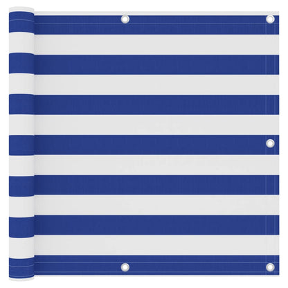 vidaXL Balcony Screen White and Blue 90x300 cm Oxford Fabric