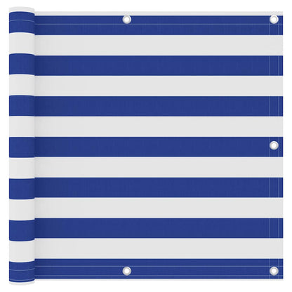 134916 vidaXL Balcony Screen White and Blue 90x300 cm Oxford Fabric