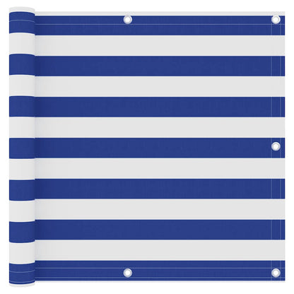 vidaXL Balcony Screen White and Blue 90x500 cm Oxford Fabric