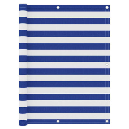134920 vidaXL Balcony Screen White and Blue 120x300 cm Oxford Fabric