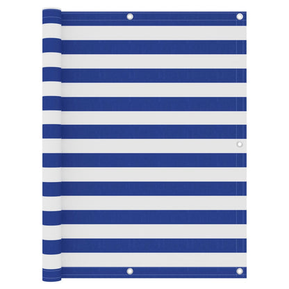 134923 vidaXL Balcony Screen White and Blue 120x600 cm Oxford Fabric