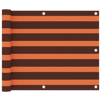 134924 vidaXL Balcony Screen Orange and Brown 75x300 cm Oxford Fabric