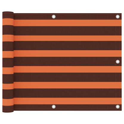 vidaXL Balcony Screen Orange and Brown 75x500 cm Oxford Fabric
