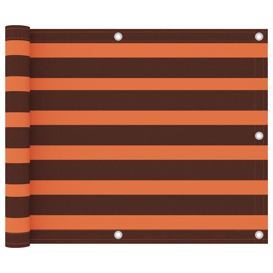 134926 vidaXL Balcony Screen Orange and Brown 75x500 cm Oxford Fabric