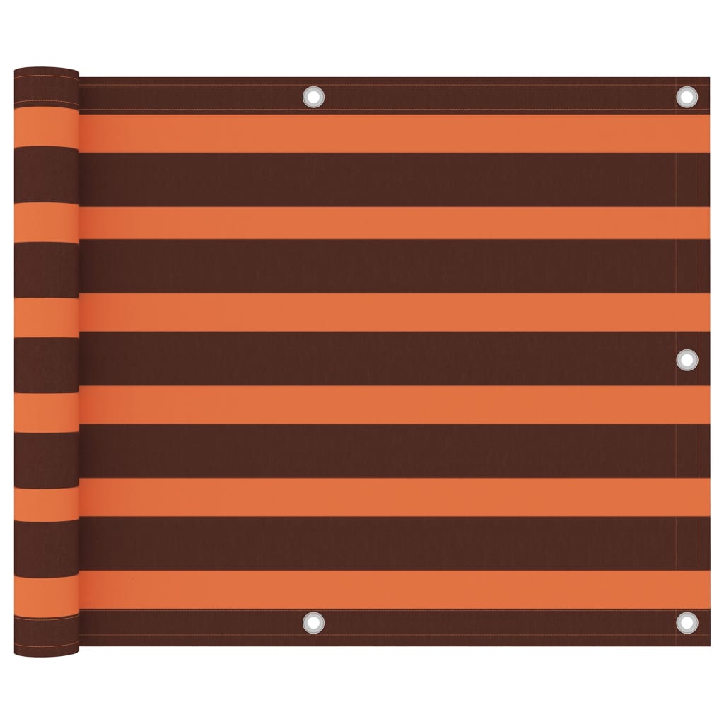 vidaXL Balcony Screen Orange and Brown 75x600 cm Oxford Fabric