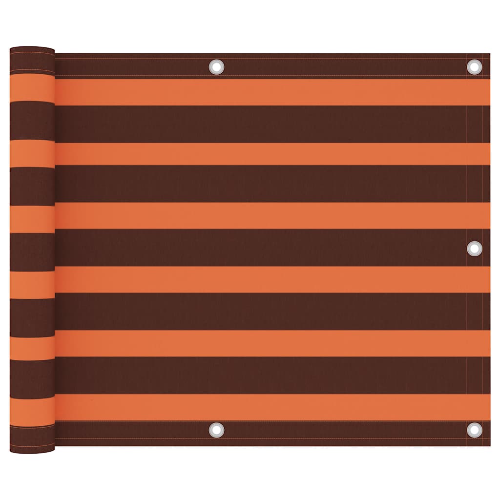 134927 vidaXL Balcony Screen Orange and Brown 75x600 cm Oxford Fabric