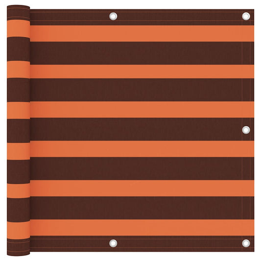134928 vidaXL Balcony Screen Orange and Brown 90x300 cm Oxford Fabric
