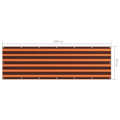 134928 vidaXL Balcony Screen Orange and Brown 90x300 cm Oxford Fabric