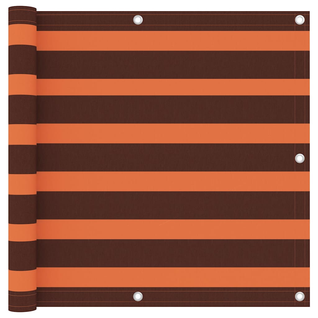 134929 vidaXL Balcony Screen Orange and Brown 90x400 cm Oxford Fabric