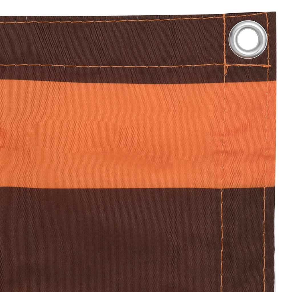 134929 vidaXL Balcony Screen Orange and Brown 90x400 cm Oxford Fabric