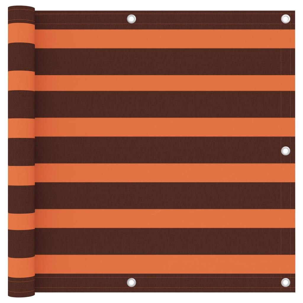 vidaXL Balcony Screen Orange and Brown 90x600 cm Oxford Fabric