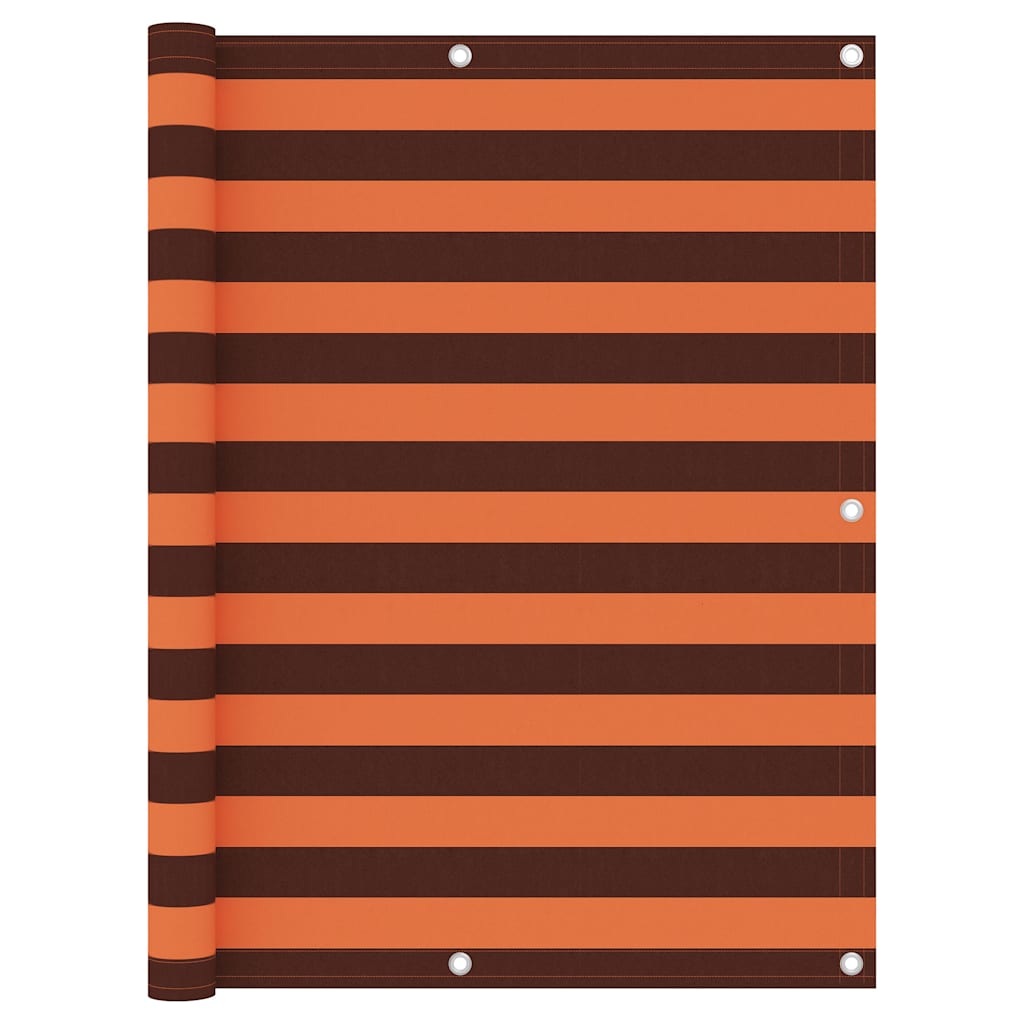 134934 vidaXL Balcony Screen Orange and Brown 120x500 cm Oxford Fabric