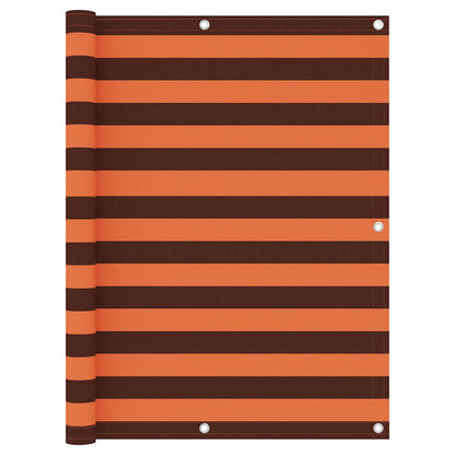 134934 vidaXL Balcony Screen Orange and Brown 120x500 cm Oxford Fabric