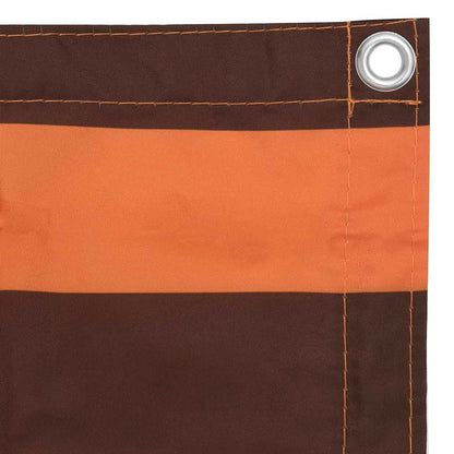 134934 vidaXL Balcony Screen Orange and Brown 120x500 cm Oxford Fabric