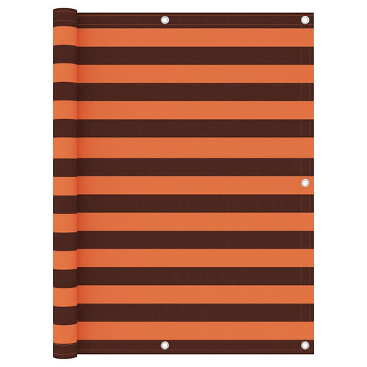134935 vidaXL Balcony Screen Orange and Brown 120x600 cm Oxford Fabric