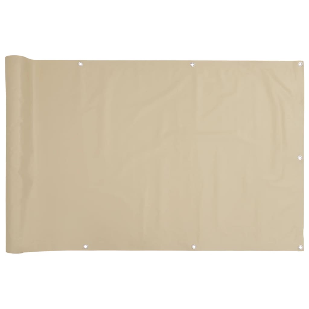 vidaXL Balcony Screen Beige 90x300 cm Oxford Fabric