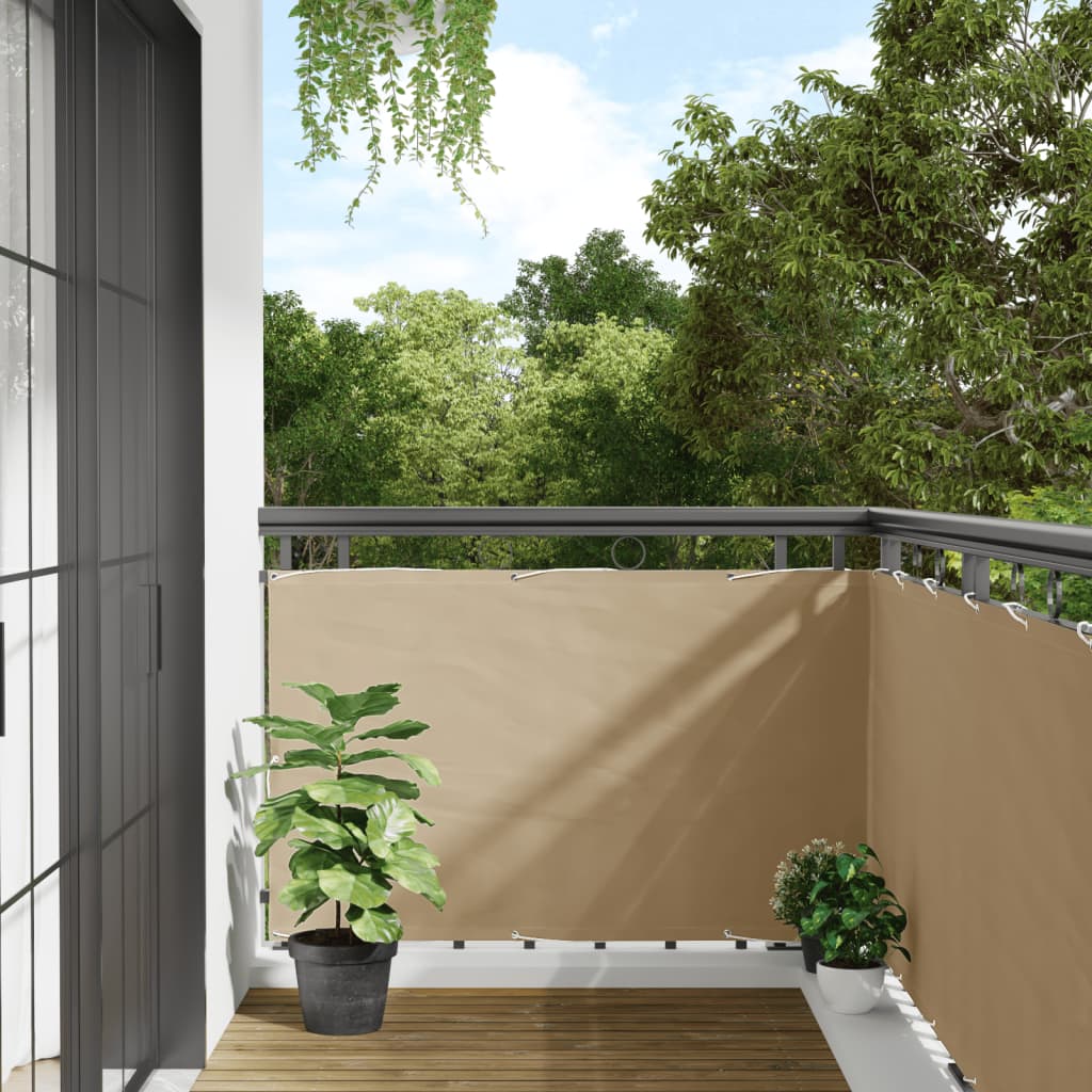 vidaXL Balcony Screen Beige 90x300 cm Oxford Fabric