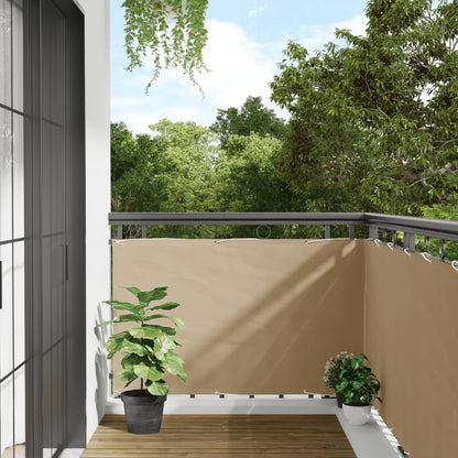 vidaXL Balcony Screen Beige 90x300 cm Oxford Fabric