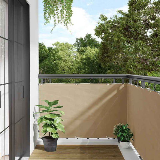134940 vidaXL Balcony Screen Beige 90x300 cm Oxford Fabric