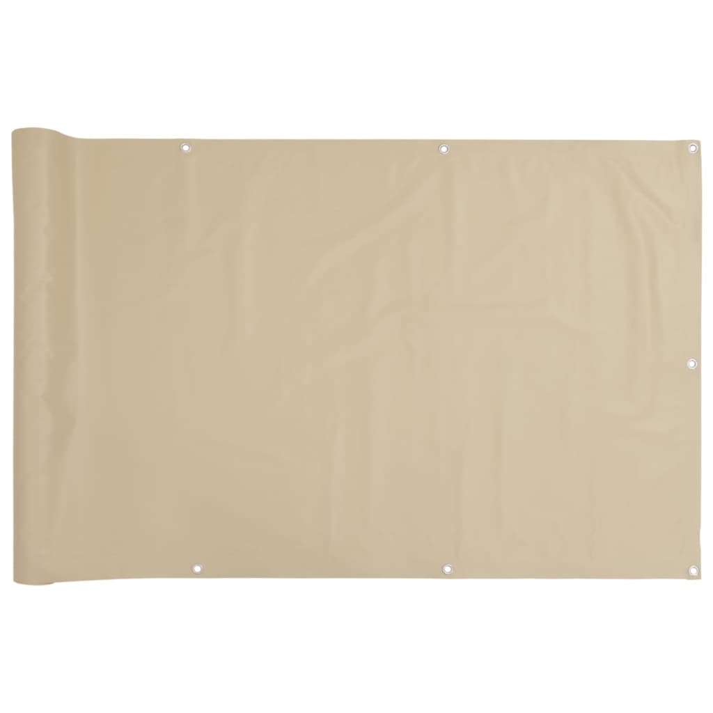 vidaXL Balcony Screen Beige 90x500 cm Oxford Fabric
