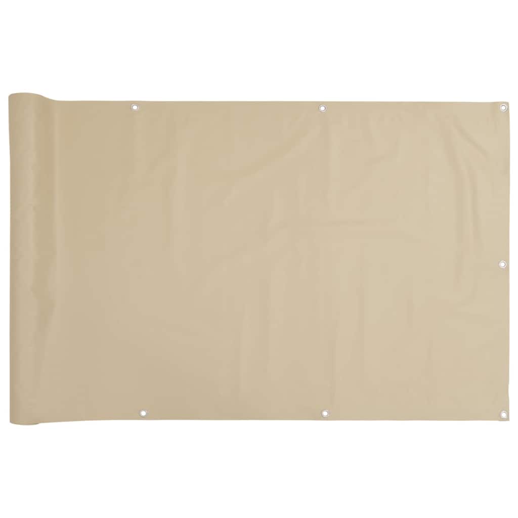 134942 vidaXL Balcony Screen Beige 90x500 cm Oxford Fabric