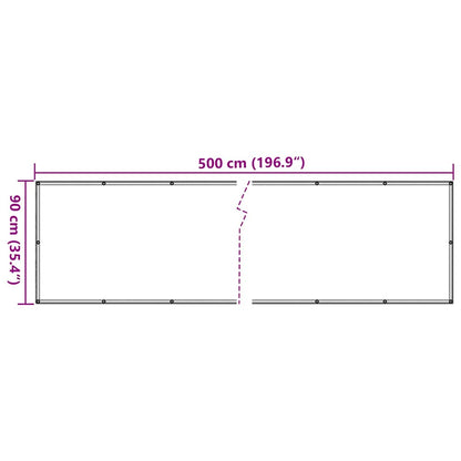 134942 vidaXL Balcony Screen Beige 90x500 cm Oxford Fabric