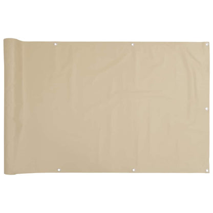 134947 vidaXL Balcony Screen Beige 120x600 cm Oxford Fabric