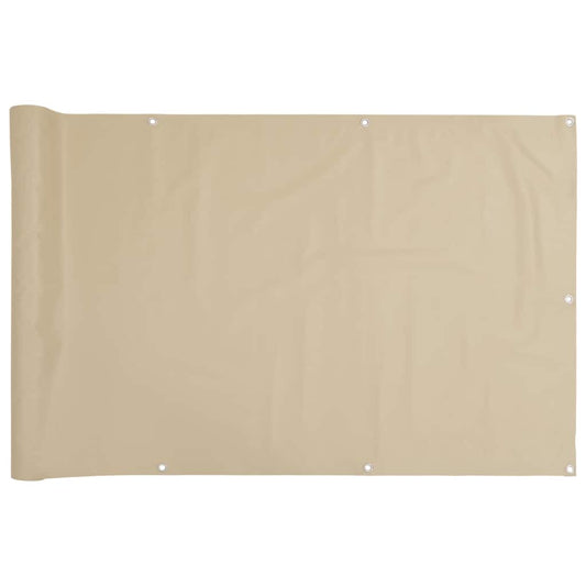 134947 vidaXL Balcony Screen Beige 120x600 cm Oxford Fabric