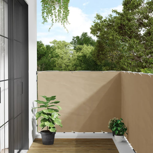 134947 vidaXL Balcony Screen Beige 120x600 cm Oxford Fabric