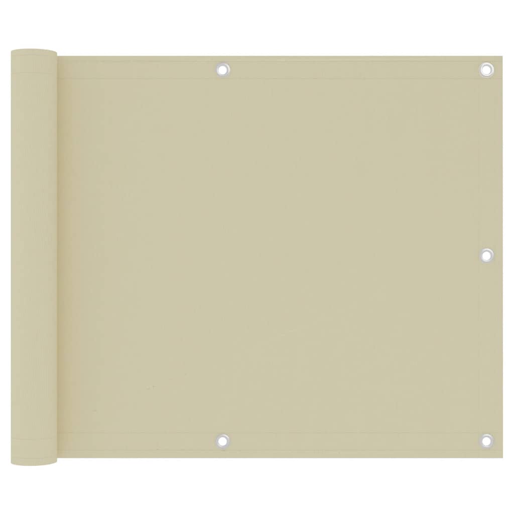 vidaXL Balcony Screen Cream 75x500 cm Oxford Fabric