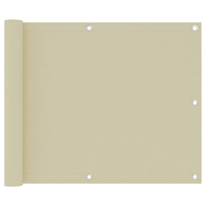 vidaXL Balcony Screen Cream 75x500 cm Oxford Fabric