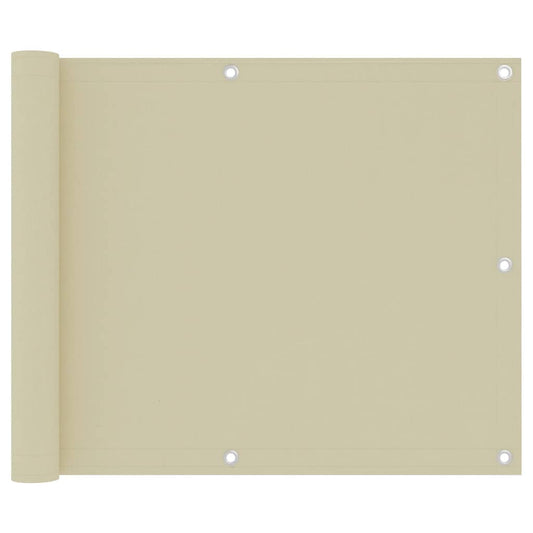 vidaXL Balcony Screen Cream 75x500 cm Oxford Fabric