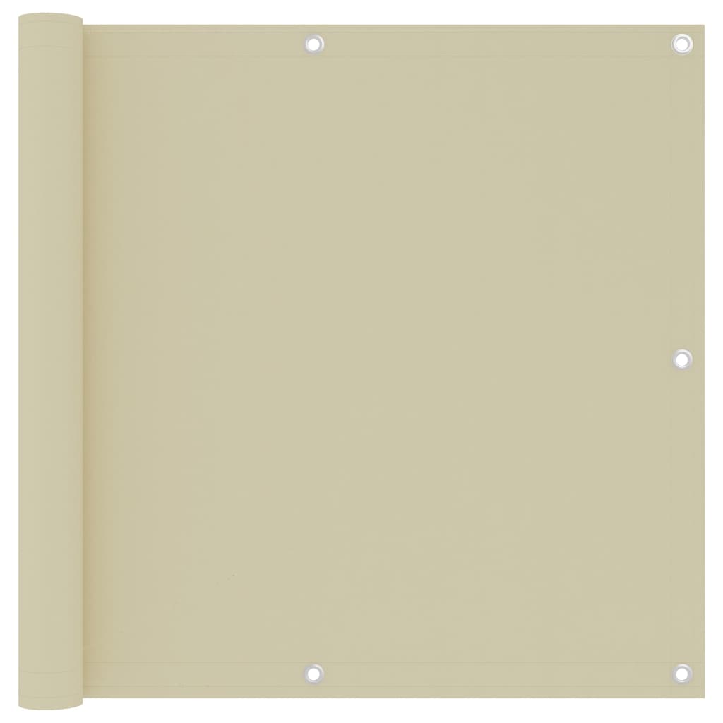 vidaXL Balcony Screen Cream 90x500 cm Oxford Fabric