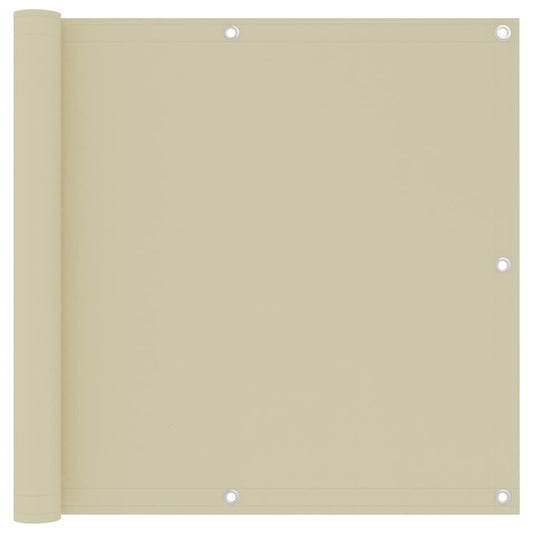 vidaXL Balcony Screen Cream 90x500 cm Oxford Fabric