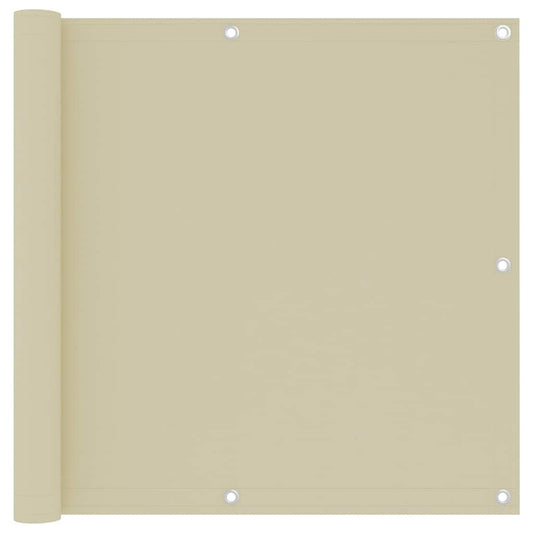 134954 vidaXL Balcony Screen Cream 90x500 cm Oxford Fabric