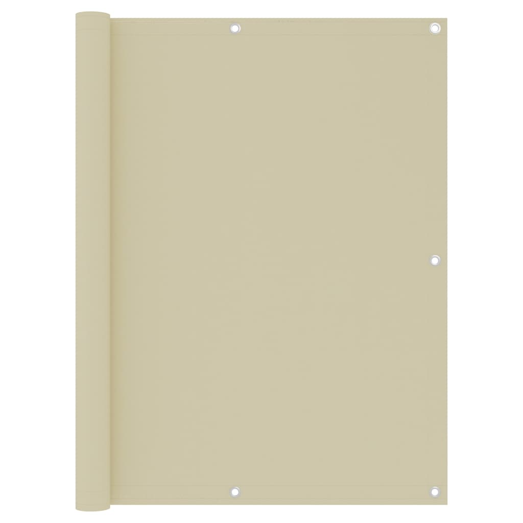 134958 vidaXL Balcony Screen Cream 120x500 cm Oxford Fabric