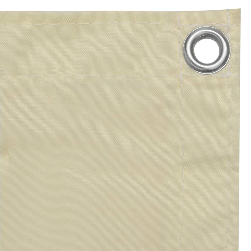 134958 vidaXL Balcony Screen Cream 120x500 cm Oxford Fabric